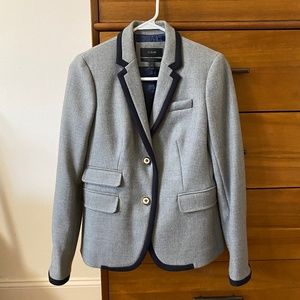 J. Crew Womens Schoolboy Blazer Size 0 Gray Navy
